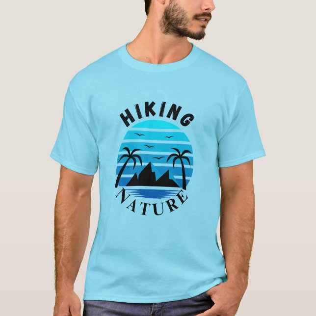 Camiseta Estética Retro Tropical Sunset Beach Blue Horizon (Anverso)