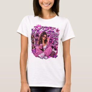 Camiseta estética rosa del club de chicas Y2K