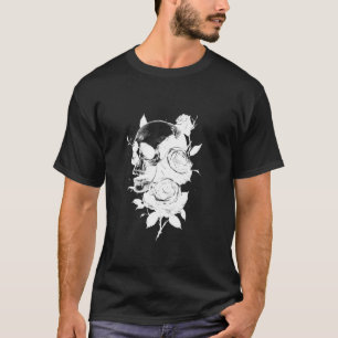 Camiseta Estética Rosa Gótica Mística Floral Alternativa Oc