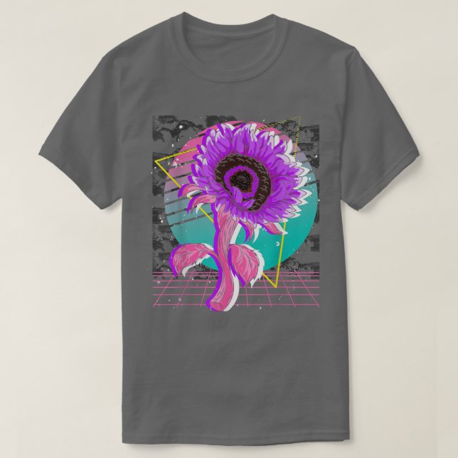 Camiseta Estética S de vaporwave retro de flores de arte de (Diseño del anverso)