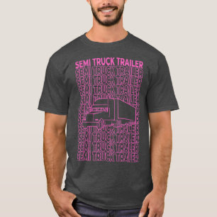 Camiseta Estética Semi Truck Trailer Pastel
