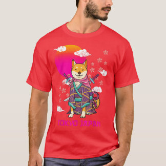 Camiseta Estética Shiba Inu Japonesa Sakura Cherry Blossom