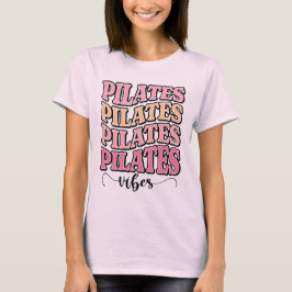 Camiseta Estética tipográfica retro ondulada de Pilates en 