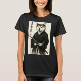 Camiseta Estética tradicional Sumi-e guerrero japonés