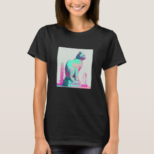 Camiseta Estética Vaperwave Gatito Glitch Retrowave Synthwa