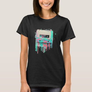Camiseta Estética Vaperwave Glitch Casete Retrowave