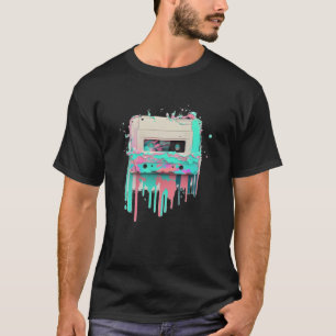 Camiseta Estética Vaperwave Glitch Casete Retrowave
