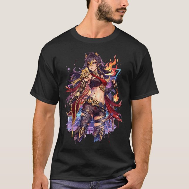 Camiseta Estética Vaporwave de Dehya en Genshin Impact (Anverso)