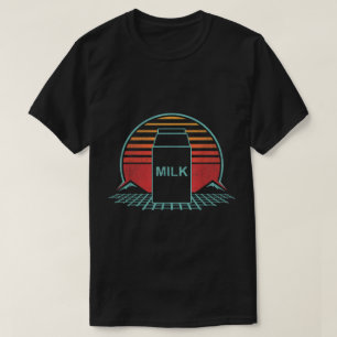 Camiseta Estética Vaporwave de Leche Retro