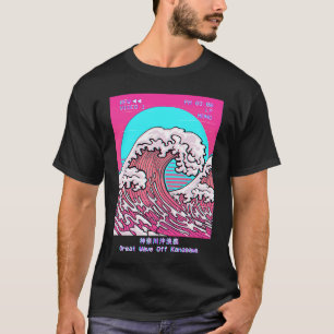 Camiseta Estética Vaporwave Gran Ola Frente a Kanagawa Retr