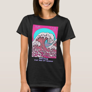 Camiseta Estética Vaporwave Gran Ola Frente a Kanagawa Retr