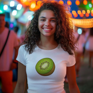 Camiseta estética verde kiwi linda de verano