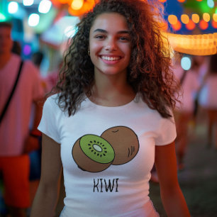 Camiseta estética verde kiwi linda de verano