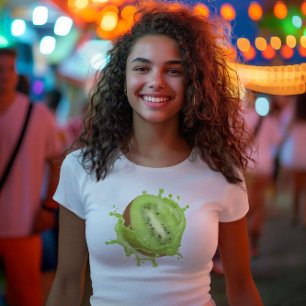 Camiseta estética verde kiwi linda de verano