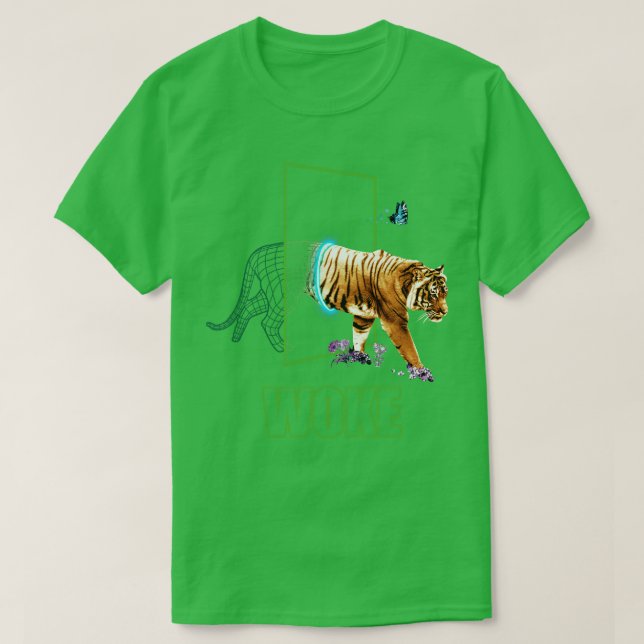 Camiseta Estética Wireframe Tiger Wilderlife (Diseño del anverso)