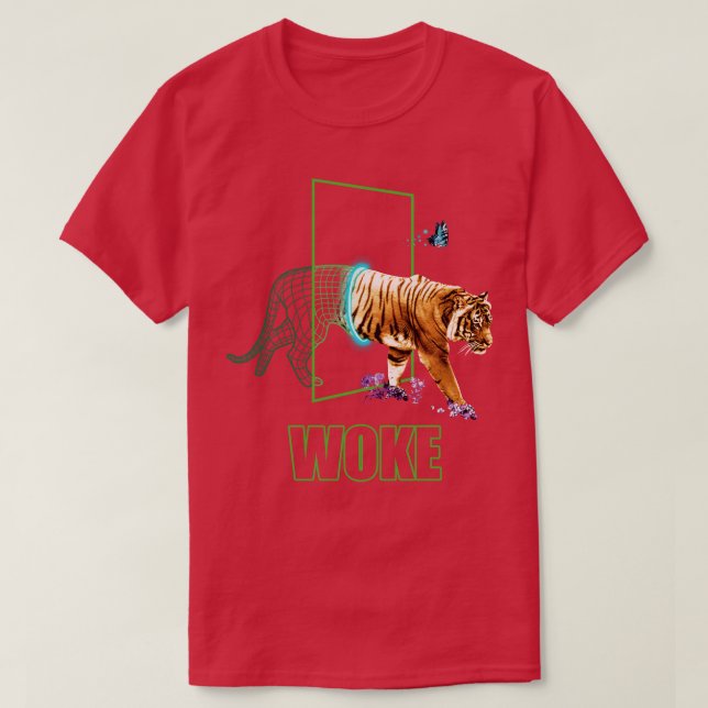 Camiseta Estética Wireframe Tiger Wilderlife (Diseño del anverso)