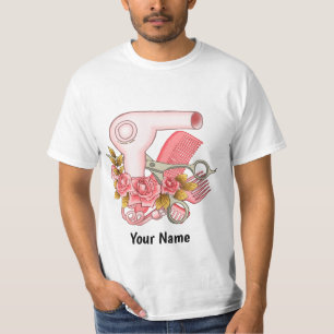Camiseta Esteticista de Rosas Rosadas