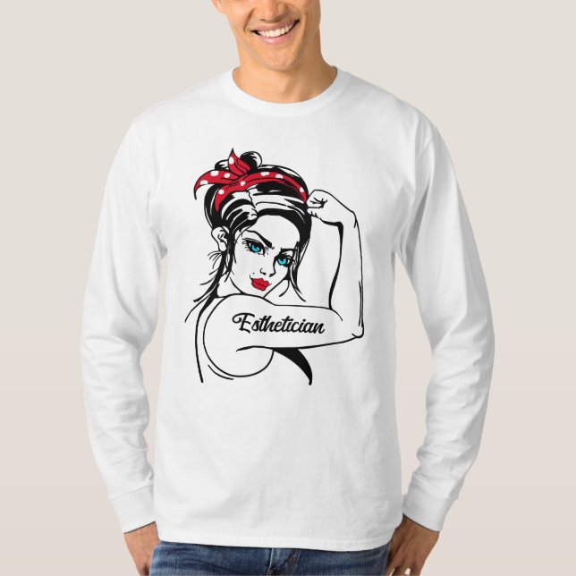 Camiseta Esteticista Rosie The Riveter Pin Up (Anverso)