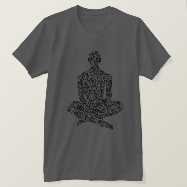 Camiseta Estético ascético (carbón de leña con negro) (Anverso del diseño)