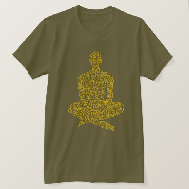 Camiseta Estético ascético (ejército con amarillo) (Anverso del diseño)
