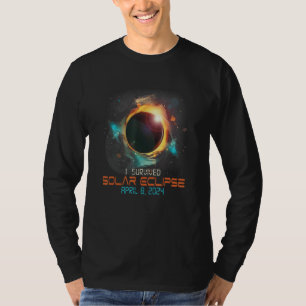 Camiseta Estético Colorido Sobreviví Eclipse Solar Total