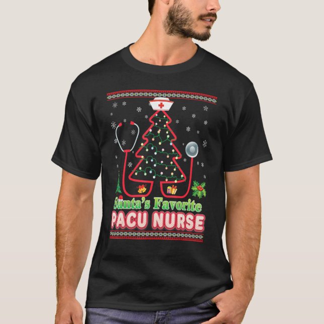 Camiseta Estetio de árbol navideño favorito de Santa María  (Anverso)