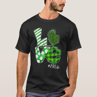 Camiseta Estetioscopio Amor ER Enfermera de la vida Plaid S