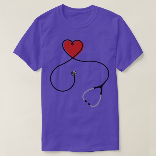Camiseta Estetioscopio con corazón (Diseño del anverso)