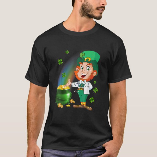 Camiseta Estetioscopio superior médico con Leprechaun G (Anverso)