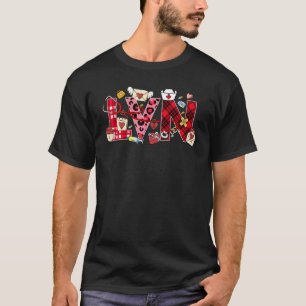 Camiseta Estetoscopio Corazón De Amor Bonito LVN Enfermera