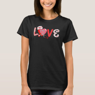 Camiseta Estetoscopio de amor Enfermera Vida Día de San Val
