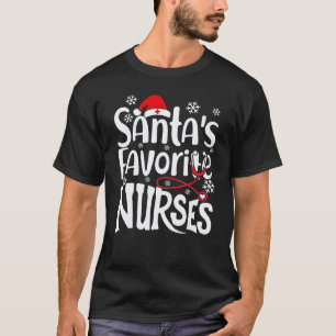 Camiseta Estetoscopio de enfermera favorita de Santa Sombre