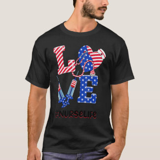 Camiseta Estetoscopio de Enfermera Patriota 4 de Julio de A