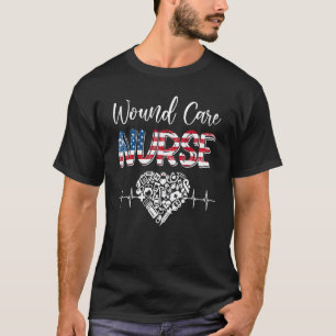 Camiseta Estetoscopio de la bandera americana Cuidados de h