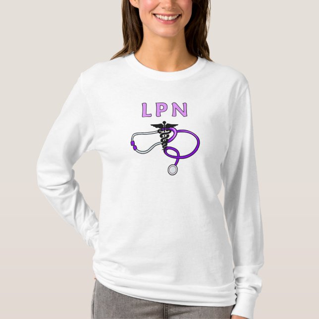 Camiseta Estetoscopio de las enfermeras LPN (Anverso)