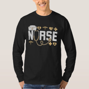 Camiseta Estetoscopio de leopardo Scrub Life Para Una Enfer