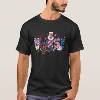 Camiseta Estetoscopio del 4 de julio de enfermera Bandera A