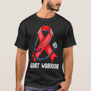 Camiseta Estetoscopio Guerrero del Corazón Rojo Enfermera E