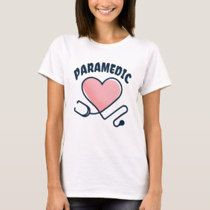 Camiseta Estetoscopio paramédico con corazón