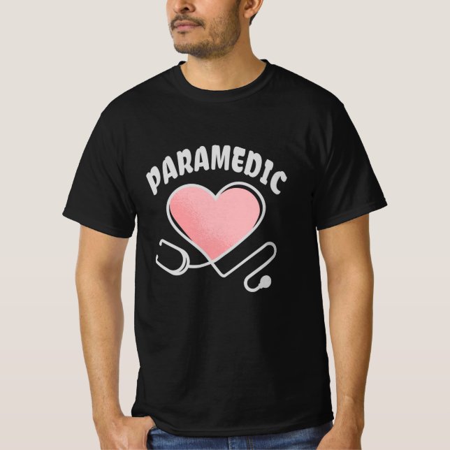 Camiseta Estetoscopio paramédico con corazón (Anverso)