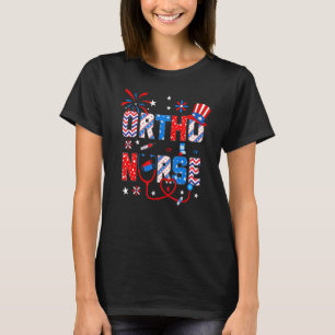 Camiseta Estetoscopio Patriótico Del 4 De Julio Para Mujere