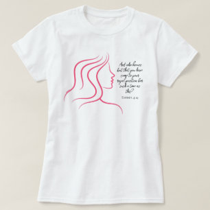 Camiseta Esther 4:14 Versículo de la Biblia Silueta Rosa
