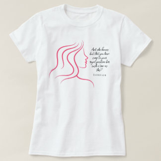 Camiseta Esther 4:14 Versículo de la Biblia Silueta Rosa 