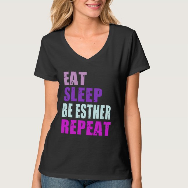 Camiseta Esther Eat Sleep Be Repeat Esther (Anverso)