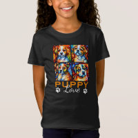 Camiseta estilizada de cachorros