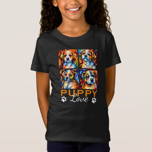 Camiseta estilizada de cachorros (Anverso)