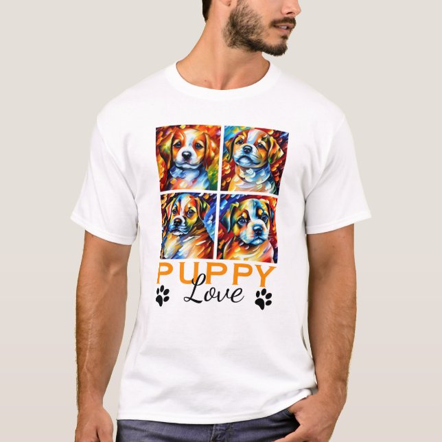 Camiseta estilizada de cachorros (Anverso)