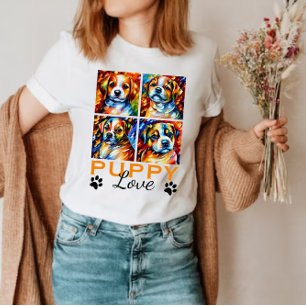 Camiseta estilizada de cachorros