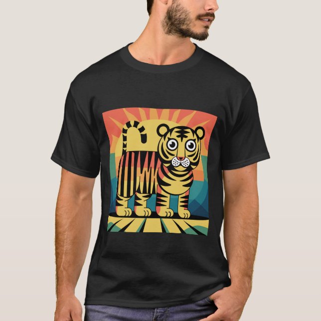 Camiseta estilizada de vida salvaje (Anverso)