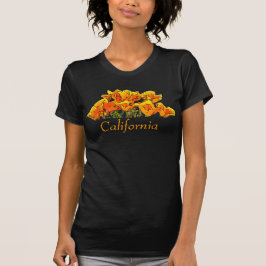 Camiseta Estilizado California Poppy Art, texto "California